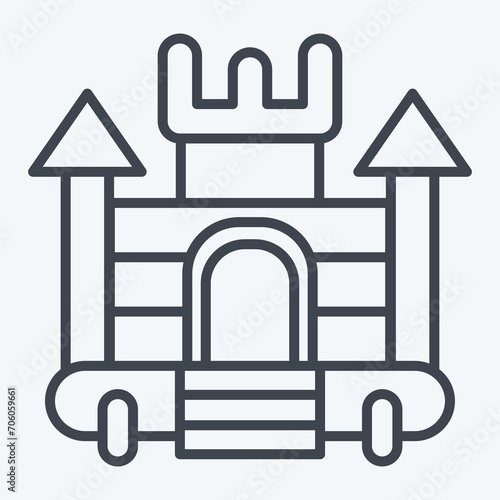 Icon Inflatable Castle. related to Amusement Park symbol. line style. simple design editable. simple illustration