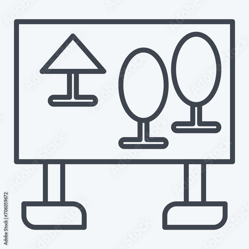 Icon Map. related to Amusement Park symbol. line style. simple design editable. simple illustration
