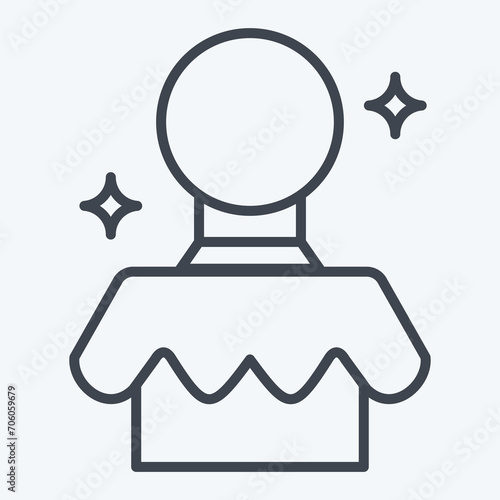 Icon Magic Ball. related to Amusement Park symbol. line style. simple design editable. simple illustration