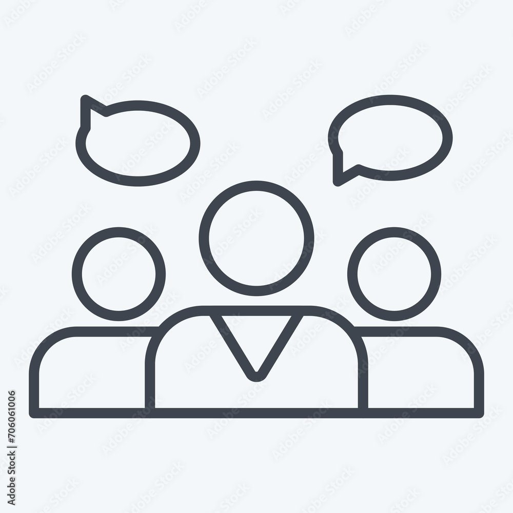 Icon Focus Group. related to Business Analysis symbol. line style simple design editable. simple illustration