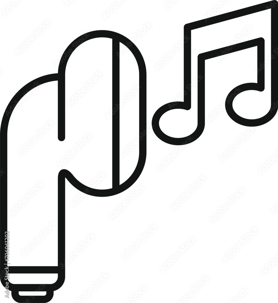 Music headphones runner icon outline vector. Fitness app. Sport digital Music headphones runner icon outline vector. Fitness app. Sport digital