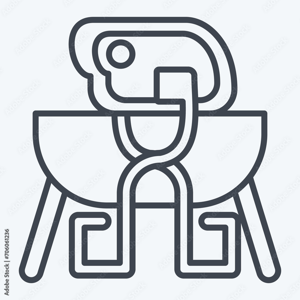 Icon Tongs. related to Camping symbol. line style. simple design editable. simple illustration Icon Tongs. related to Camping symbol. line style. simple design editable. simple illustration