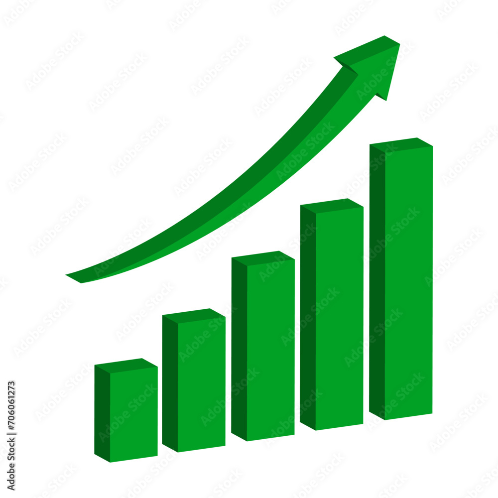 polygon increasing graph with arrow up. Vector illustration. EPS 10. polygon increasing graph with arrow up. Vector illustration. EPS 10.
