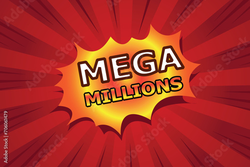Mega millions font expression pop art for bet banner design vector