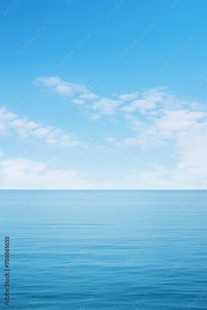 A vast blue sea with only one sailboat in sight  AI generated illustration