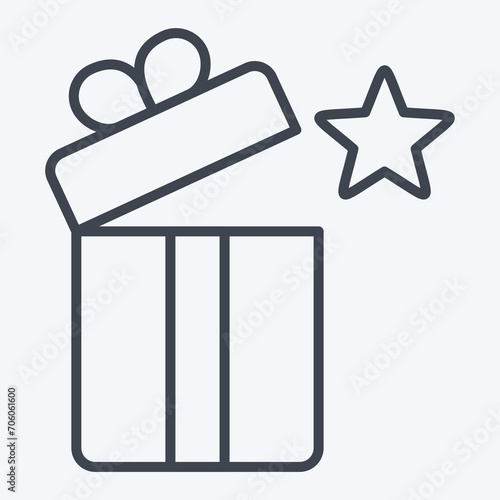 Icon Gift. related to Award symbol. line style. simple design editable. simple illustration photo