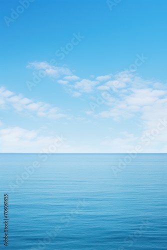 A vast blue sea with only one sailboat in sight AI generated illustration
