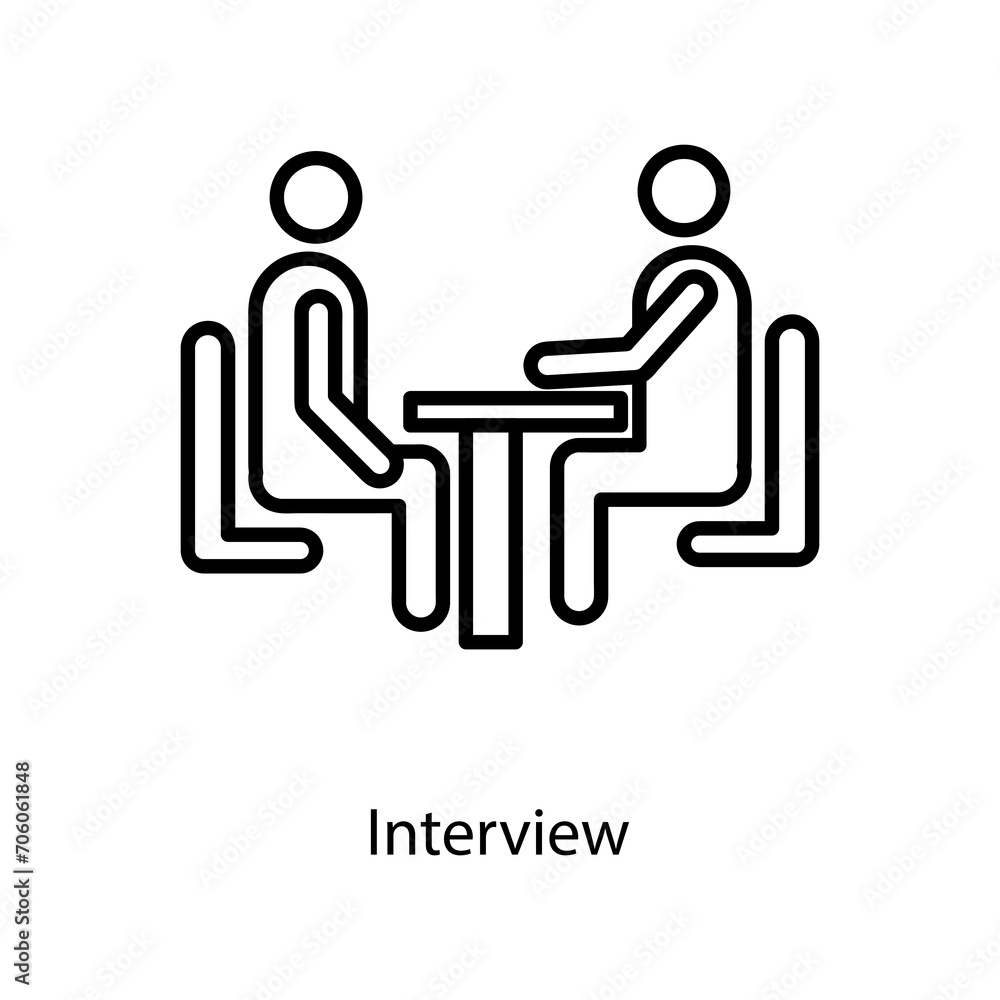 Interview creative icon. simple Interview concept for mobile and app on white background..eps Interview creative icon. simple Interview concept for mobile and app on white background..eps