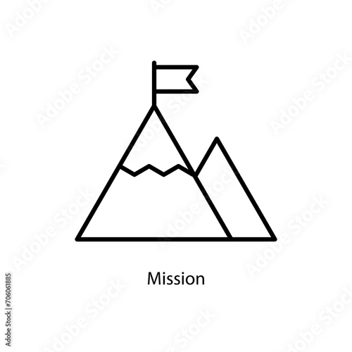 Mission outline icon, simple flat trendy style illustration on white background..eps
