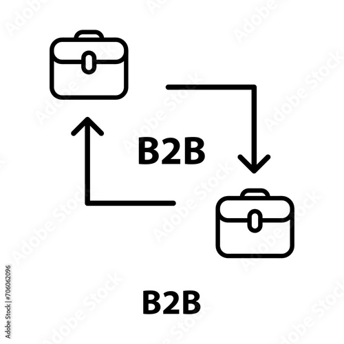  B2B icon outline style. Thin line creative B2B icon simple flat illustration for site and mobile app..eps