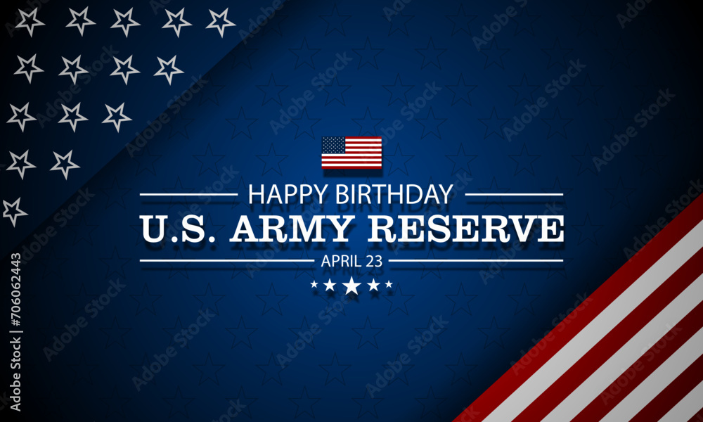 Happy Birthday US Army Reserve April 23 Background Vector Illustration - obrazy, fototapety, plakaty 