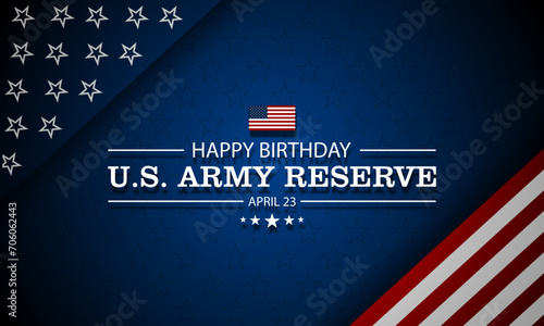 Happy Birthday US Army Reserve April 23 Background Vector Illustration photo