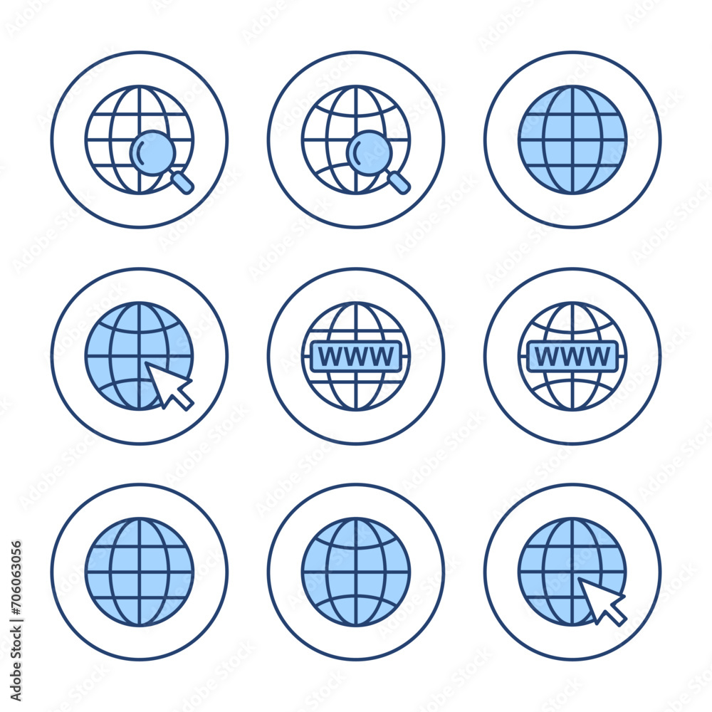 Web icon vector. go to web sign and symbol. web click icon. Global search icon Web icon vector. go to web sign and symbol. web click icon. Global search icon