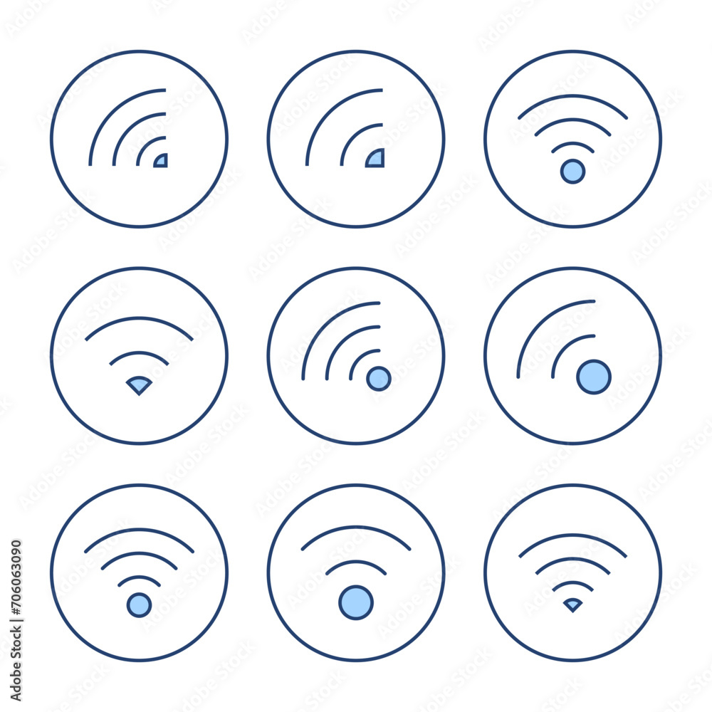 Wifi icon vector. signal sign and symbol. Wireless icon Wifi icon vector. signal sign and symbol. Wireless icon