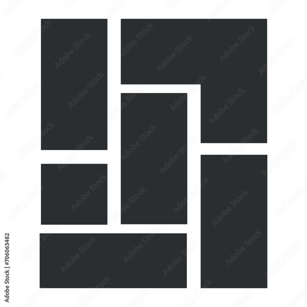 Set of black frames on white background Set of black frames on white background