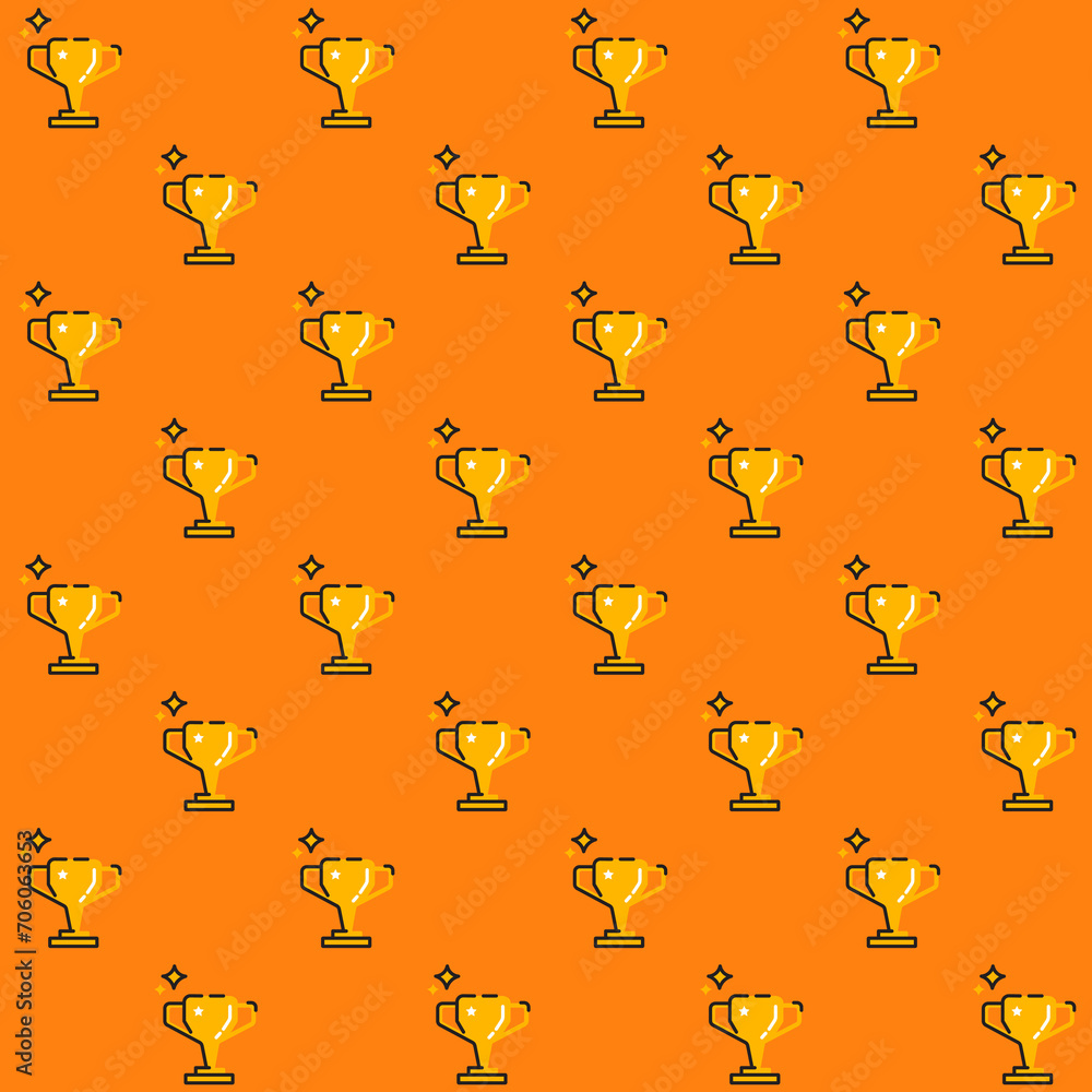Shiny Gold Trophy Vector Seamless Pattern Shiny Gold Trophy Vector Seamless Pattern