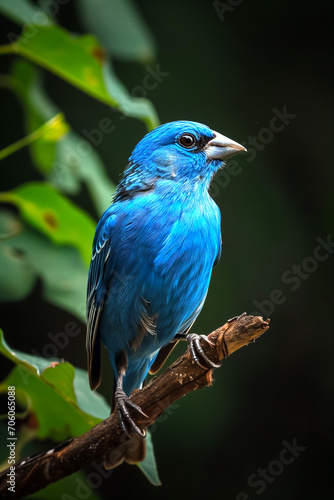 Blue Grosbeak on a branch © שלמה שטודינר