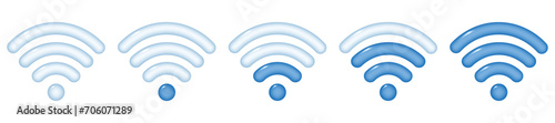 Set of Wi-Fi icons that show the quality of the connection. Wireless internet signs isolated on a transparent background. Vector illustration