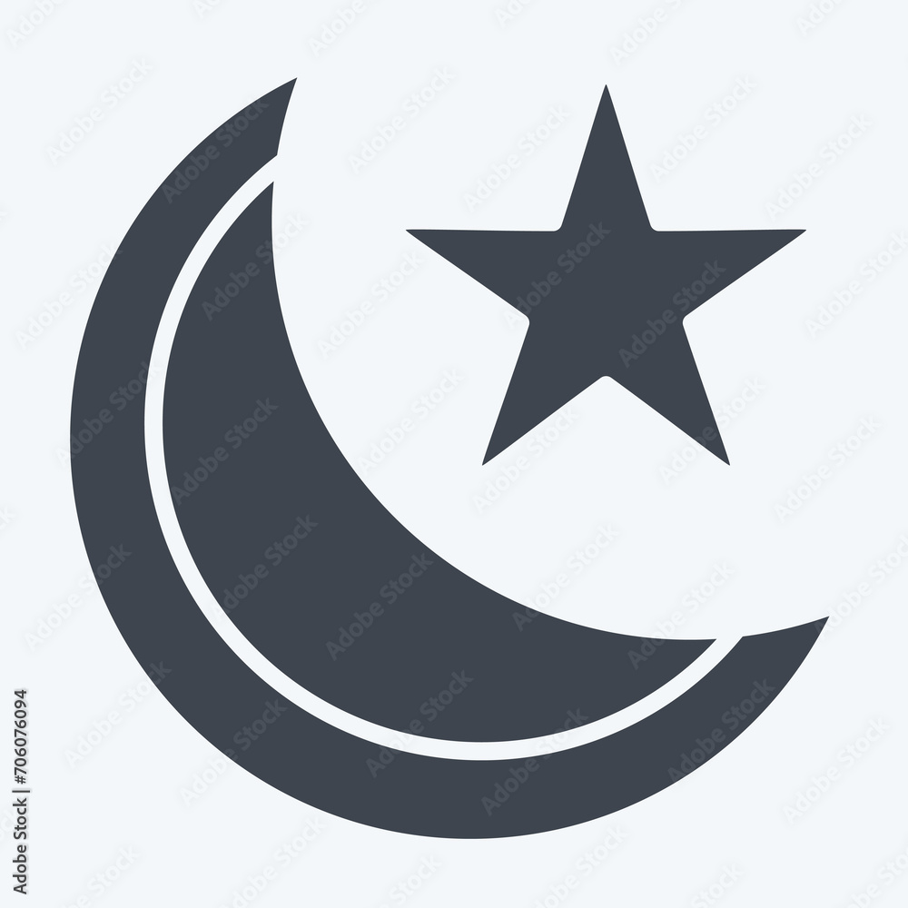 Icon Muslim. related to India symbol. glyph style. simple design editable. simple illustration Icon Muslim. related to India symbol. glyph style. simple design editable. simple illustration