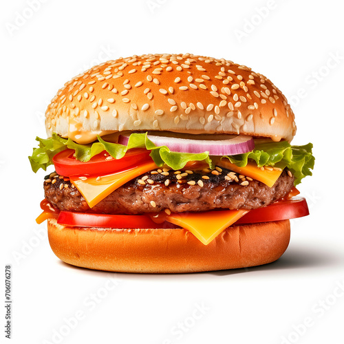 Imagen de una deliciosa hamburguesa generado por ia