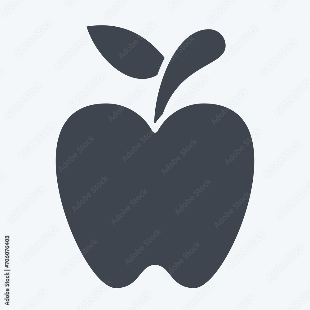 Icon Apple. related to Fruit and Vegetable symbol. glyph style. simple design editable. simple illustration Icon Apple. related to Fruit and Vegetable symbol. glyph style. simple design editable. simple illustration