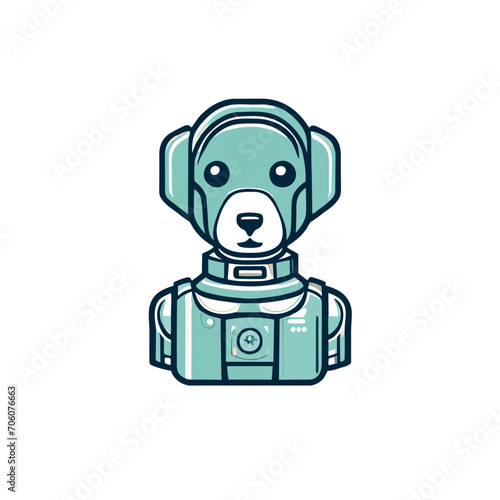 dog robot cartoon style