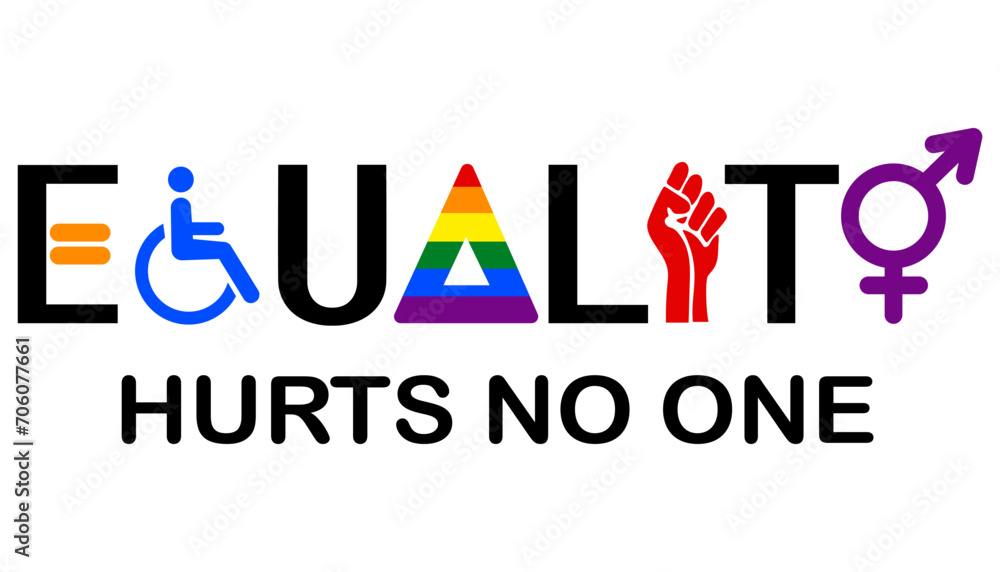Gender equality., lGBT pride month. rainbow colors. vector illustration ...