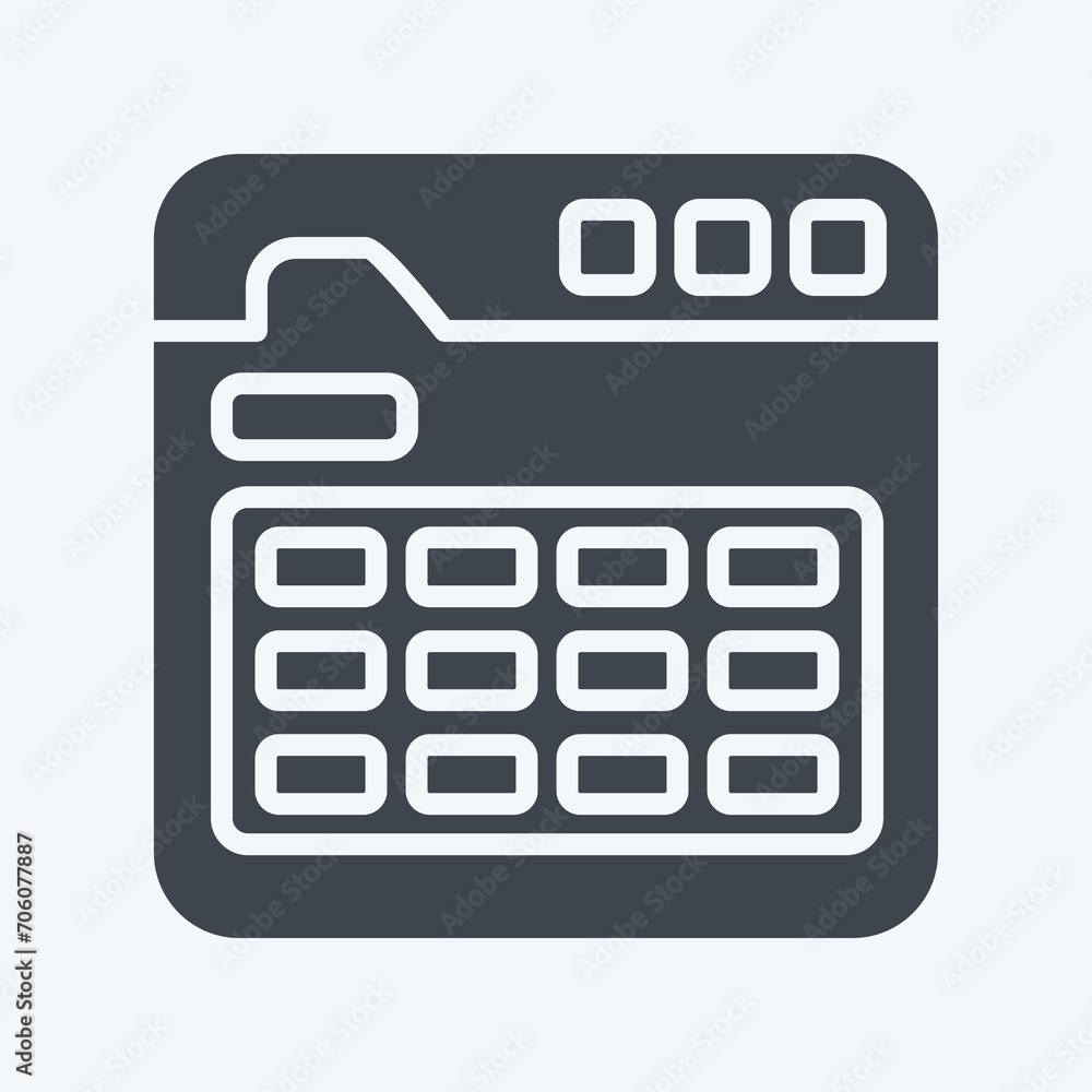 Icon Calendar. related to Communication symbol. glyph style. simple design editable. simple illustration