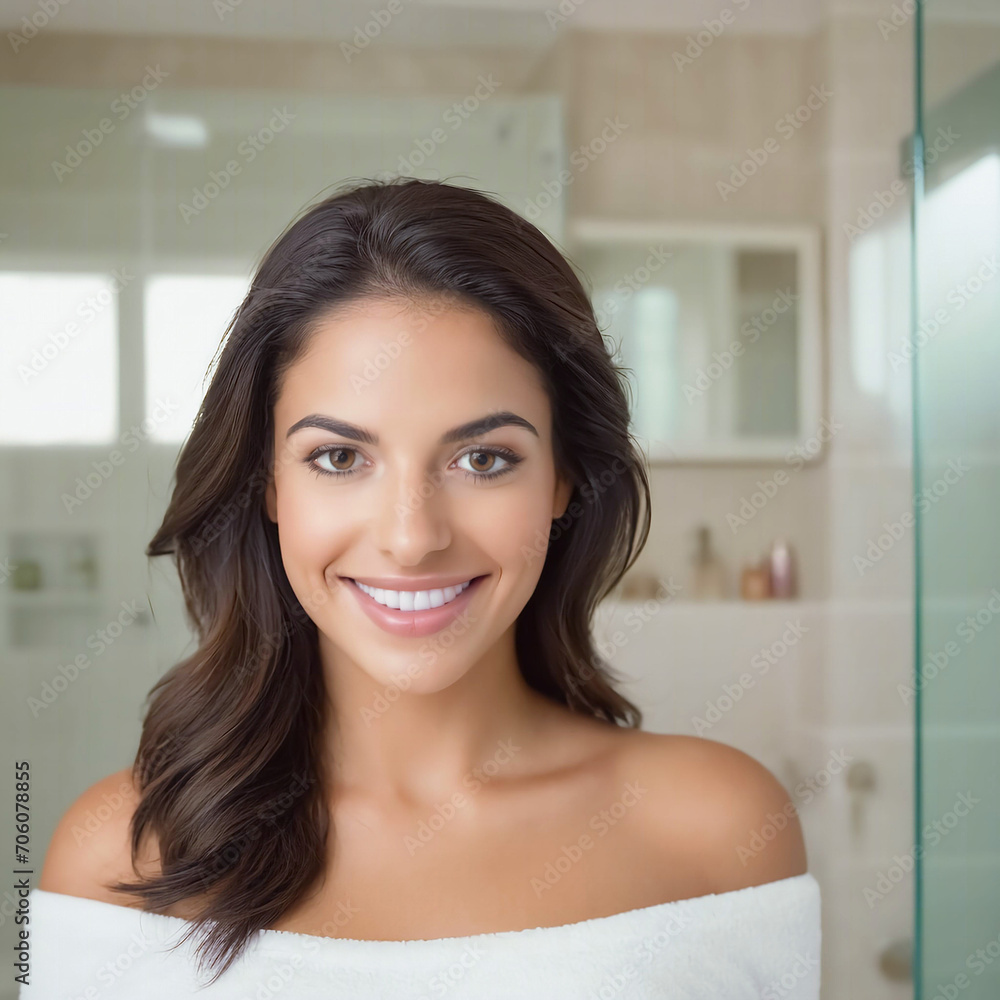 Latina woman inside a simple house. Artificial image representing regions of Brazil and Latin America. AI generated image. Latina woman inside a simple house. Artificial image representing regions of Brazil and Latin America. AI generated image.