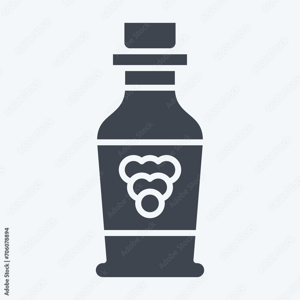 Icon Grape Win. related to France symbol. glyph style. simple design editable. simple illustration Icon Grape Win. related to France symbol. glyph style. simple design editable. simple illustration