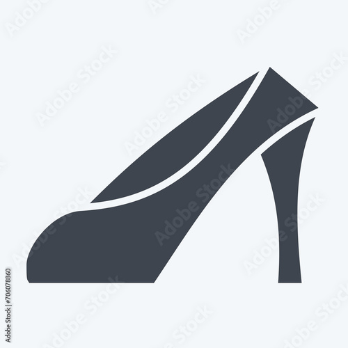 Icon High Heels. related to France symbol. glyph style. simple design editable. simple illustration