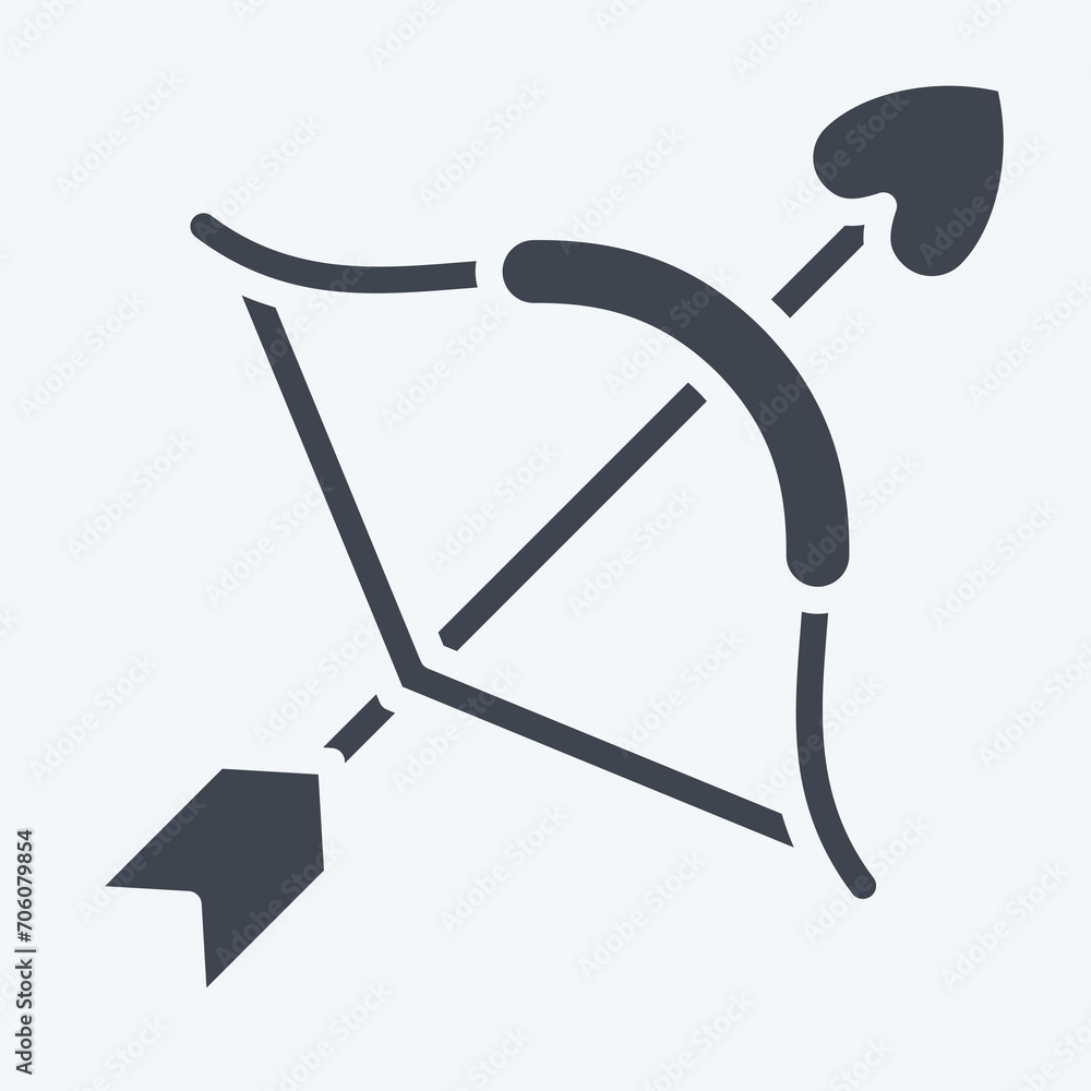 Icon Arrow. related to Valentine Day symbol. glyph style. simple design editable. simple illustration