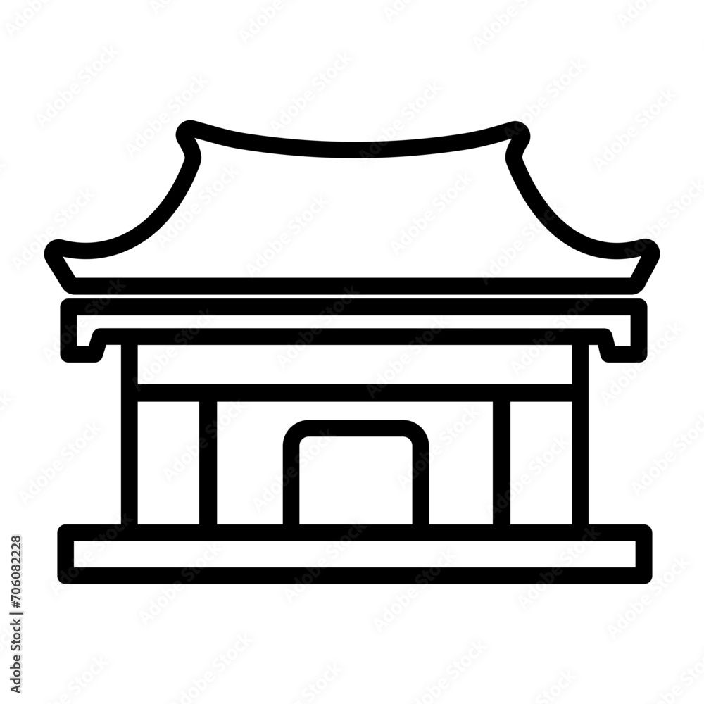 Lunar new year icon. Chinese temple icon Lunar new year icon. Chinese temple icon