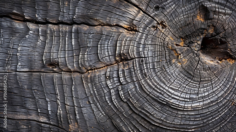 Fototapeta premium Driftwood Tree Rings Closeup Background. (Generative AI).