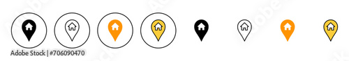 Address icon set vector. home location sign and symbol. pinpoint