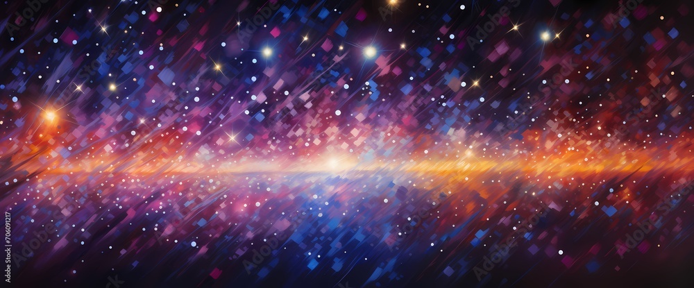 Lustrous specks of light floating in a cosmic dance within a vast expanse of abstract glitter brilliance Lustrous specks of light floating in a cosmic dance within a vast expanse of abstract glitter brilliance
