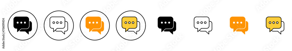 Naklejka premium Chat icon set vector. speech bubble sign and symbol. comment icon. message