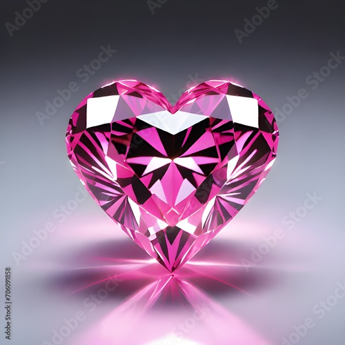 diamond shaped heart with pink crystals © mansum008