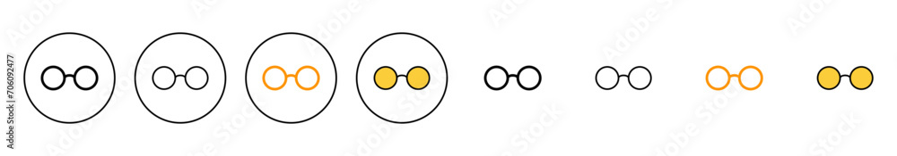 Glasses icon set vector. Glasses sign and symbol Glasses icon set vector. Glasses sign and symbol