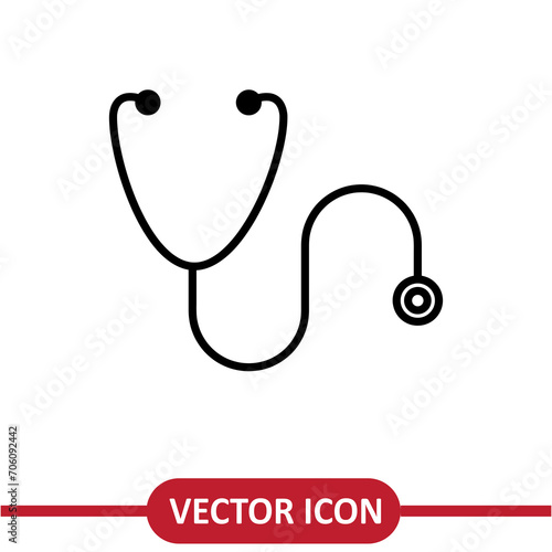 Stethoscope icon, Diagnostic sign flat trendy style illustration on white background..eps