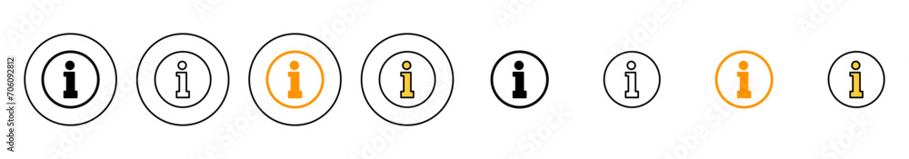 Information sign icon set vector. about us sign and symbol. question mark icon Information sign icon set vector. about us sign and symbol. question mark icon