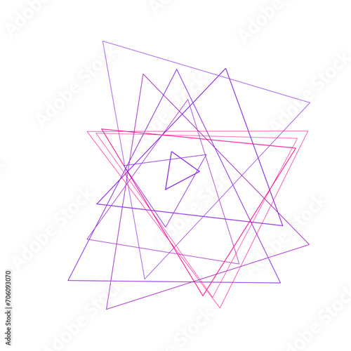 An abstract transparent triangle spiral burst design element.