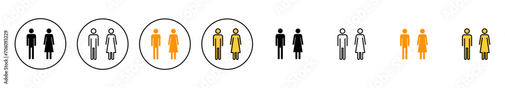 Man and woman icon set vector. male and female sign and symbol. Girls and boys Man and woman icon set vector. male and female sign and symbol. Girls and boys