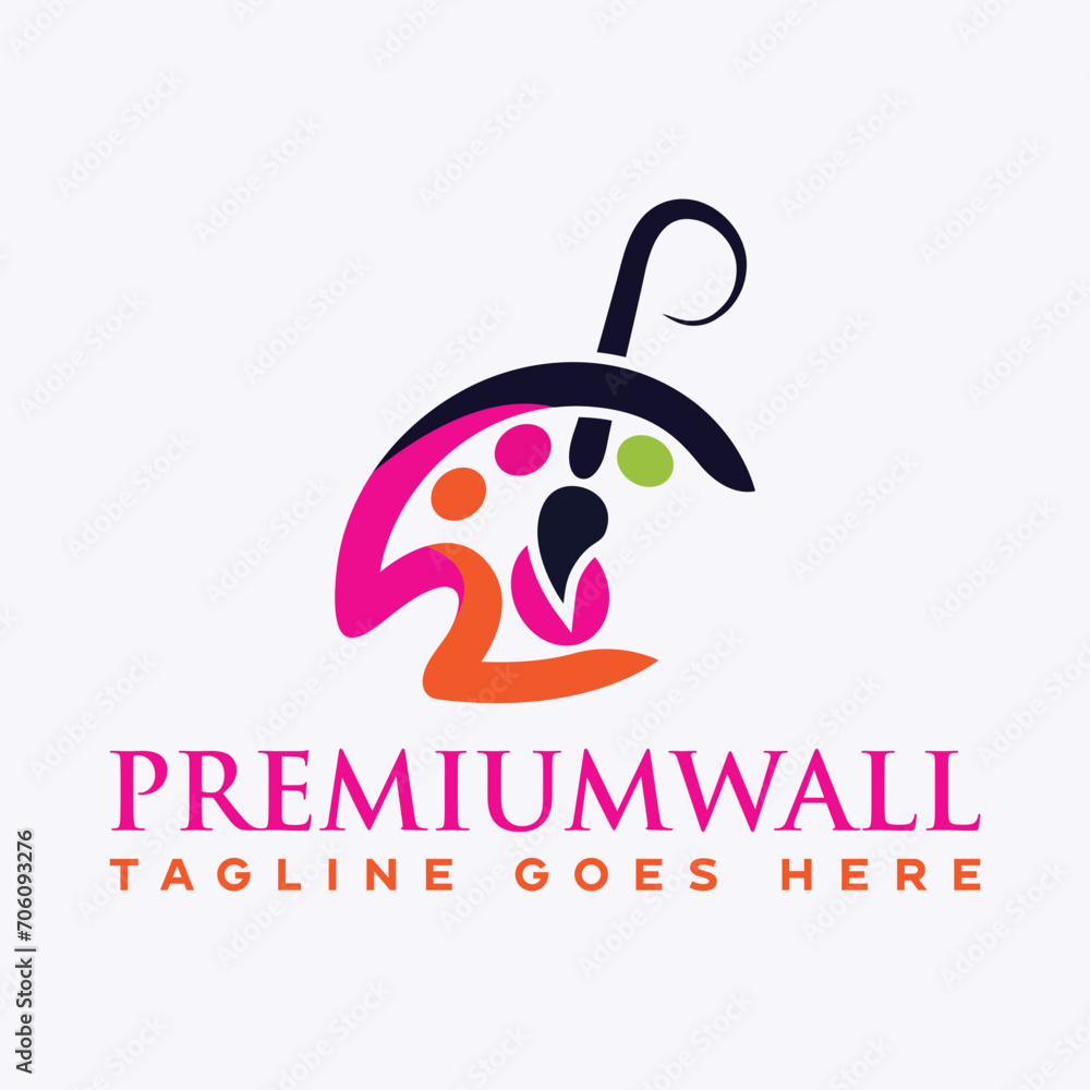 Obraz premium initial letter wp linked round lowercase logo 