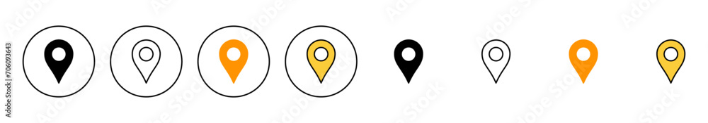 Pin icon set vector. Location sign and symbol. destination icon. map pin Pin icon set vector. Location sign and symbol. destination icon. map pin