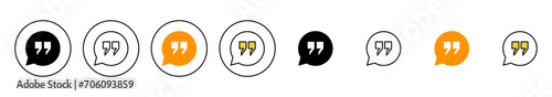Quote icon set vector. Quotation mark sign and symbol
