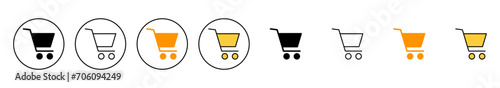Shopping icon set vector. Shopping cart sign and symbol. Trolley icon