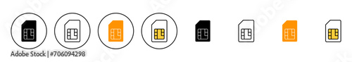 Sim card icon set vector. dual sim card sign and symbol
