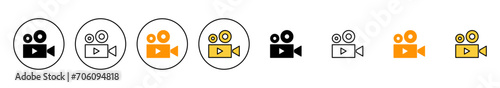 Video icon set vector. video camera sign and symbol. movie sign. cinema