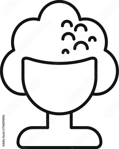 Fake short wig icon outline vector. Tint artist. Trend cranium model